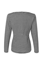 Women's Long Sleeve Striped Skull T Shirt