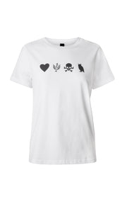 Women's Organic White Symbols T Shirt