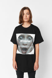 Oversize Black Print T Shirt