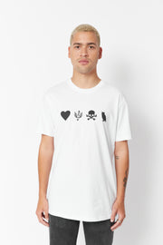 Men's Organic White Symbols T Shirt