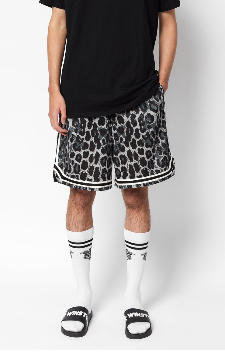 Player Shorts - Black Leopard