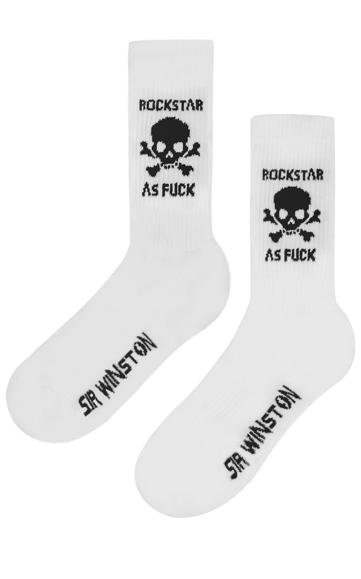 Rockstar As Fuck Socks - White