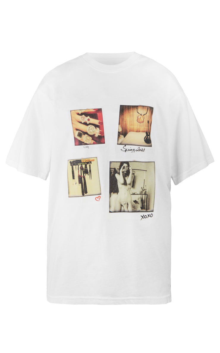 Organic Unisex Oversize T Shirt - Polaroids White