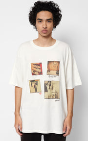 Organic Unisex Oversize T Shirt - Polaroids White