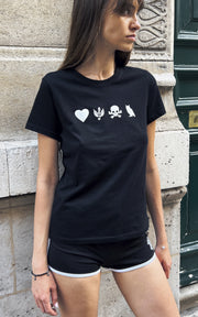 Women's Organic Black Symbols T Shirt