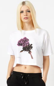 Organic cropped  T Shirt - Roses