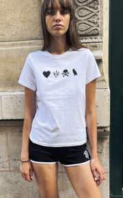 Women's Organic White Symbols T Shirt